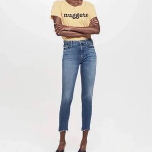 MOTHER Denim High Waisted Looker Ankle Chew